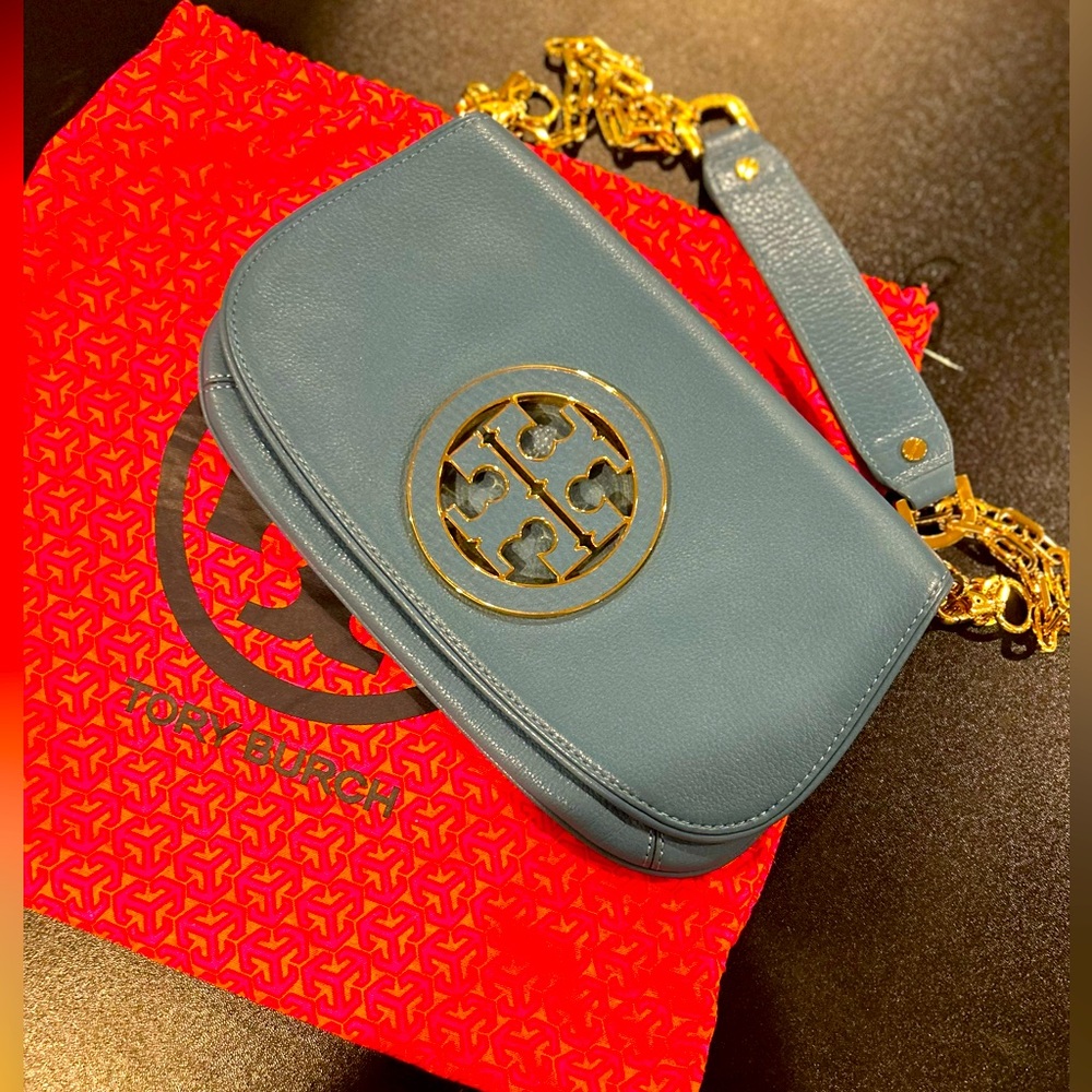 Leather Tory Burch cross body purse